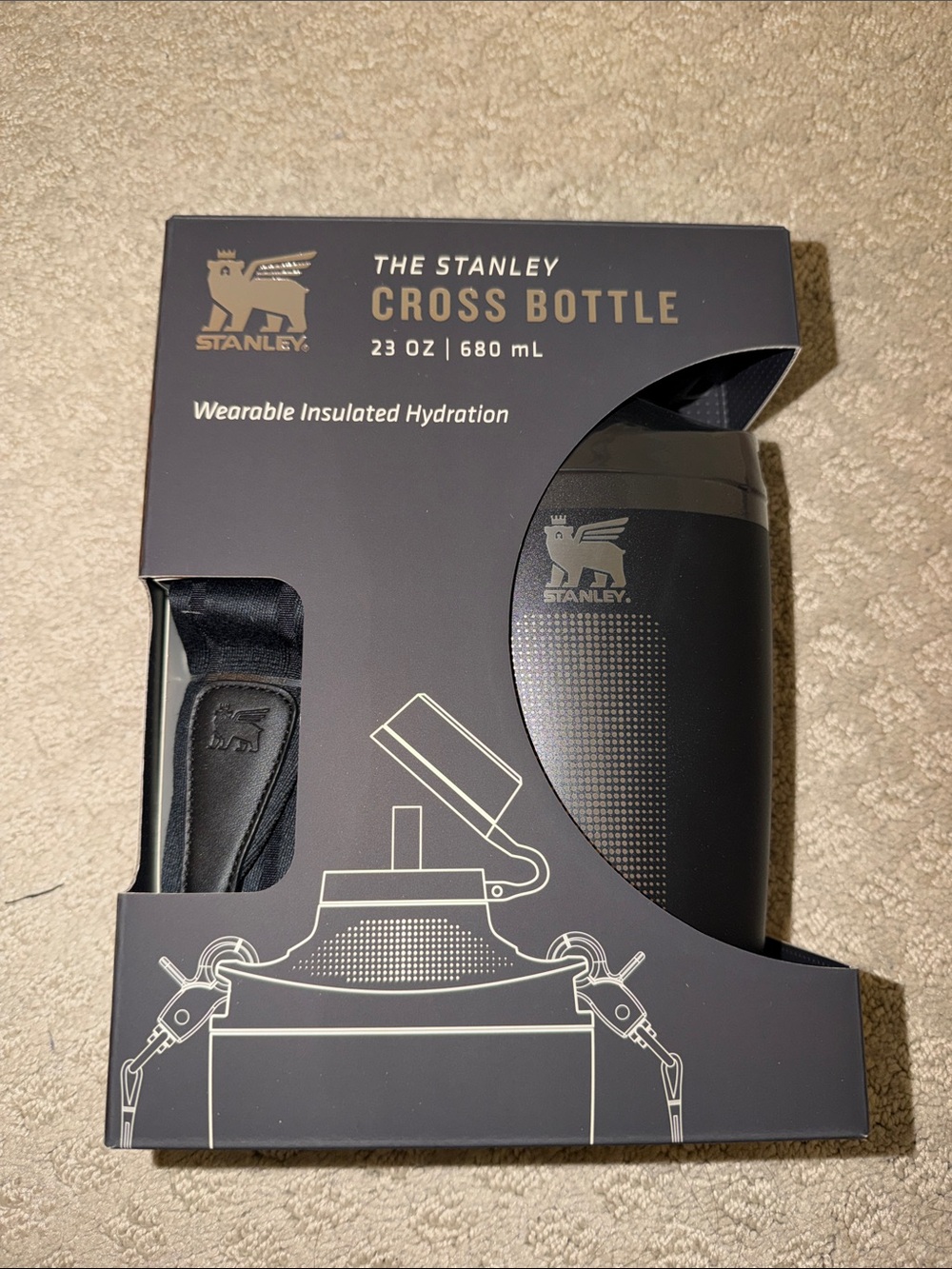 Stanley Black Cross Bottle 23 oz Wearable Insulated Hydration